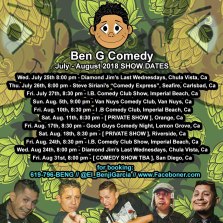Promo Graphics - Up Coming Dates - Benji Comedy